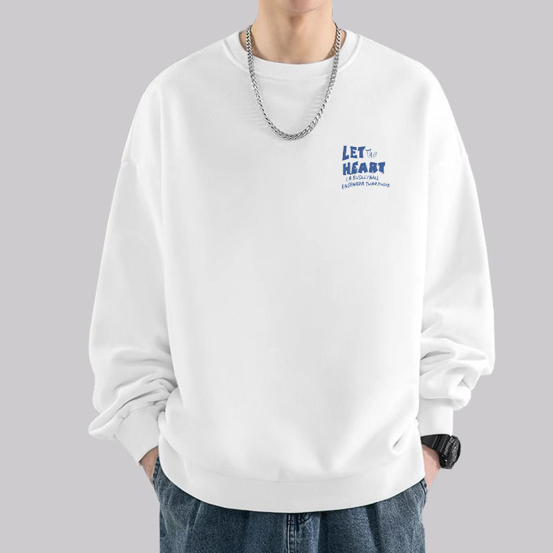 時尚潮流美式休閑圓領寬鬆薄款長袖T恤