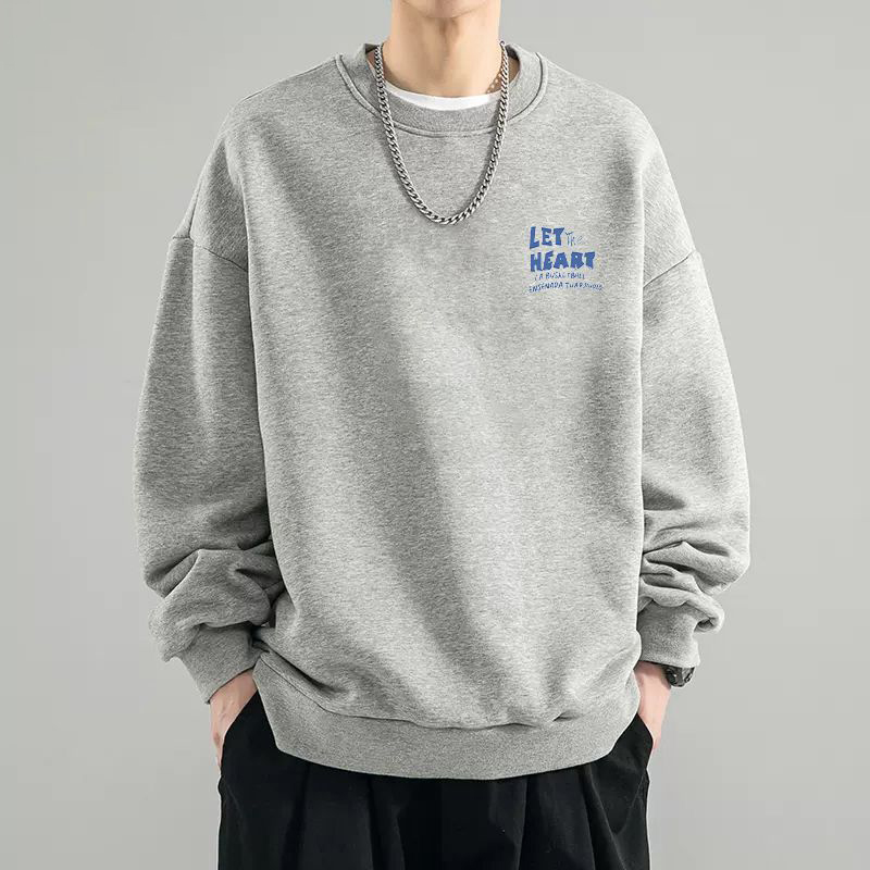 時尚潮流美式休閑圓領寬鬆薄款長袖T恤