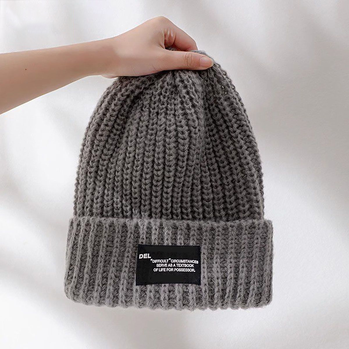 日系保暖毛線帽子百搭防寒寬鬆大頭圍針織帽