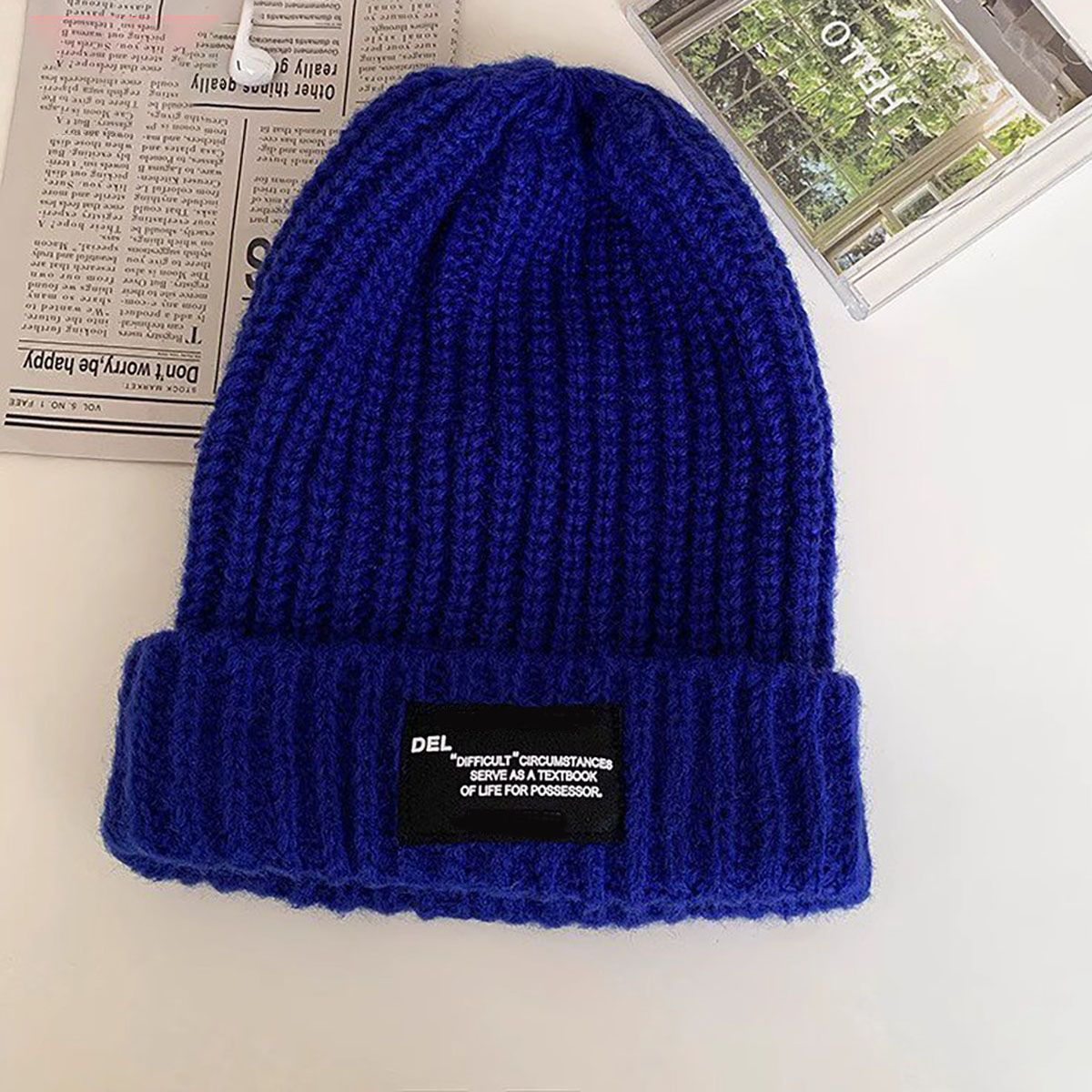 日系保暖毛線帽子百搭防寒寬鬆大頭圍針織帽