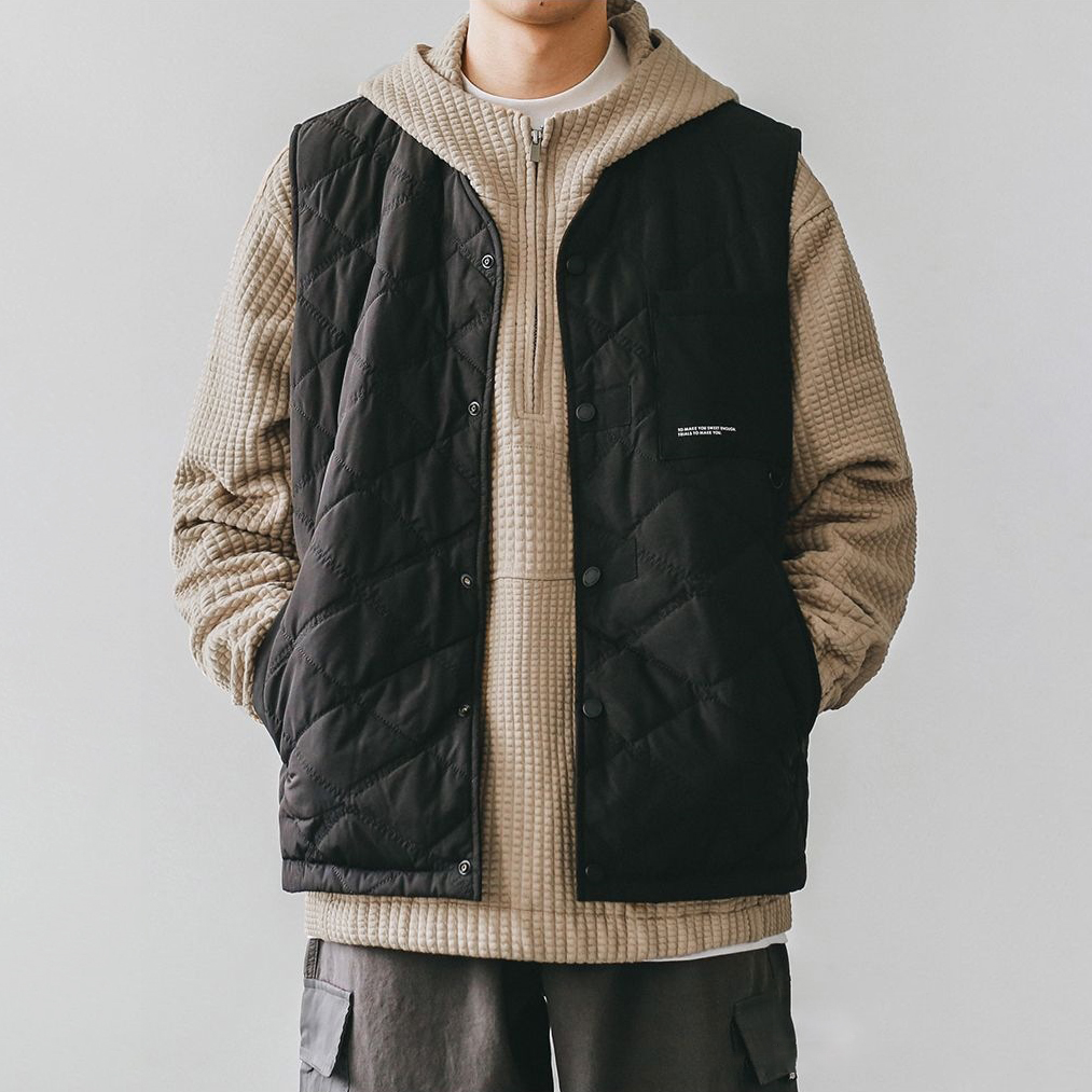 加棉疊穿休閒輕薄保暖工裝馬甲開衫