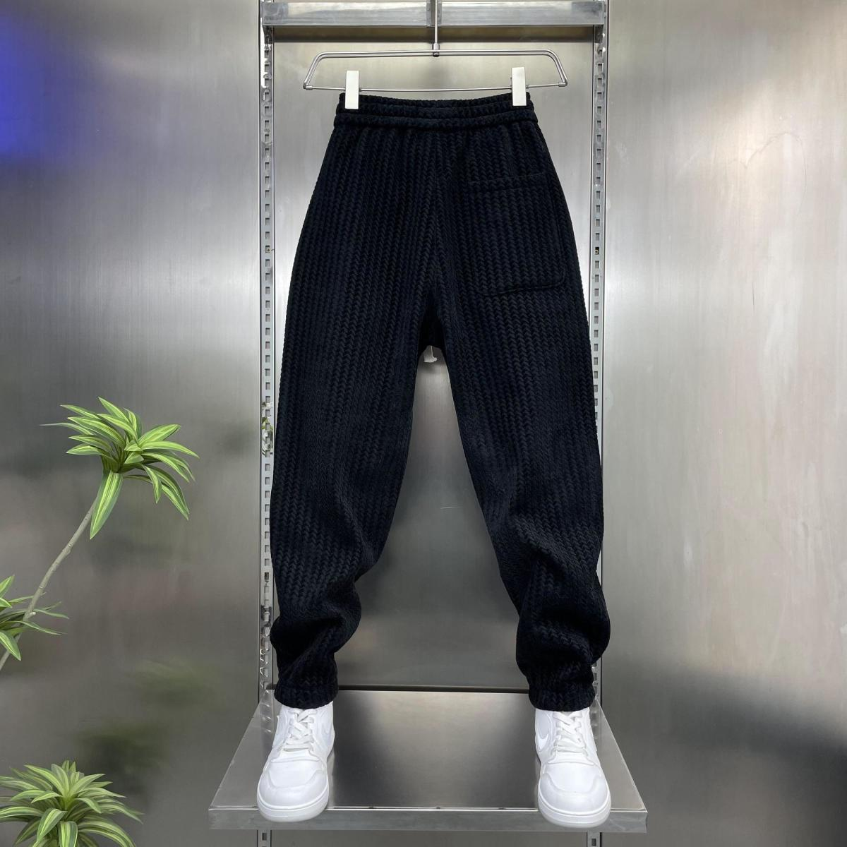 刷毛加厚小腳寬鬆百搭休閒運動束腳褲