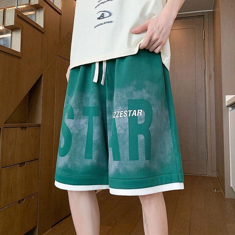 美式高街oversize五分休閒寬鬆運動褲