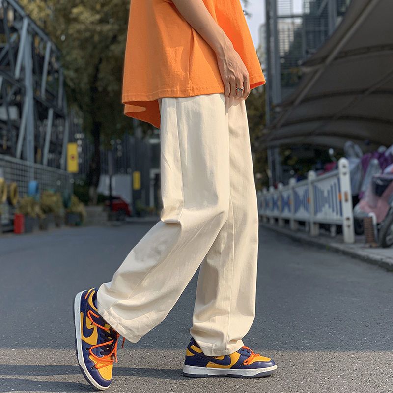 潮流日系寬鬆百搭通勤直筒運動休閒褲
