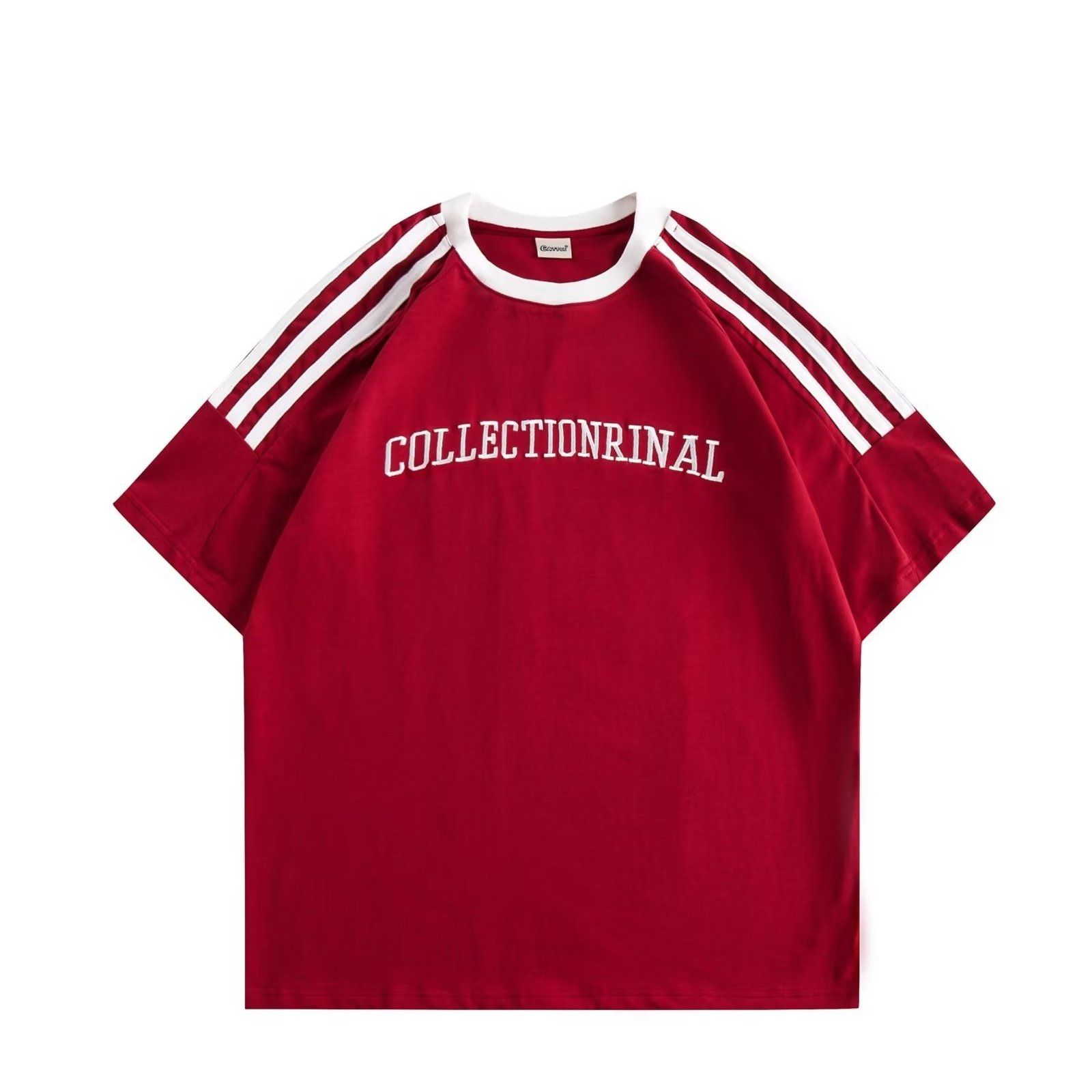 【單件/套裝】美式復古寬鬆休閒短袖T恤+鬆緊腰寬鬆短褲兩件套裝