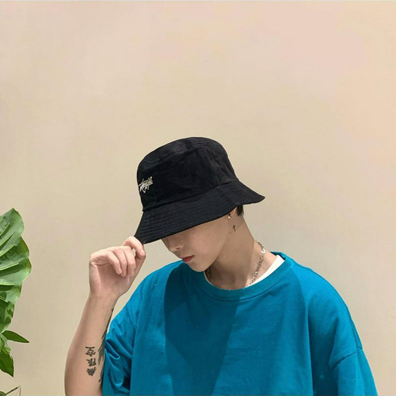 雙面戴黑色大頭圍嘻哈薄防曬網紅潮流漁夫帽