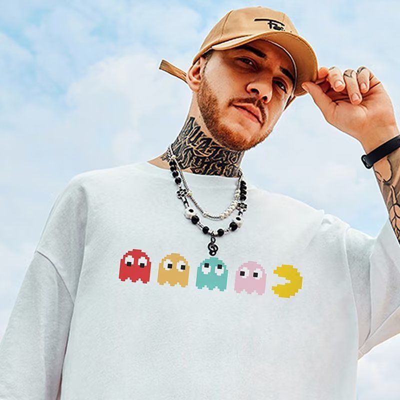 美式百搭寬鬆休閒卡通印花大碼短袖T恤