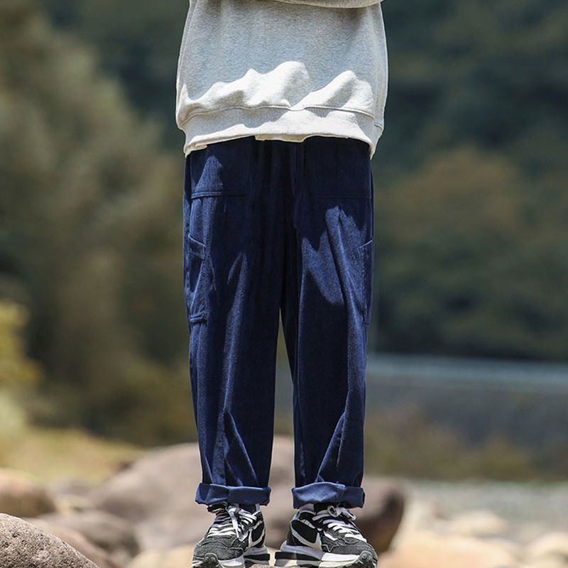 日系復古cityboy高街寬松直筒休閑百搭工裝褲