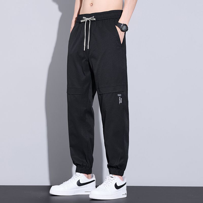 薄款潮流休閒寬鬆束腳運動耐磨工裝褲