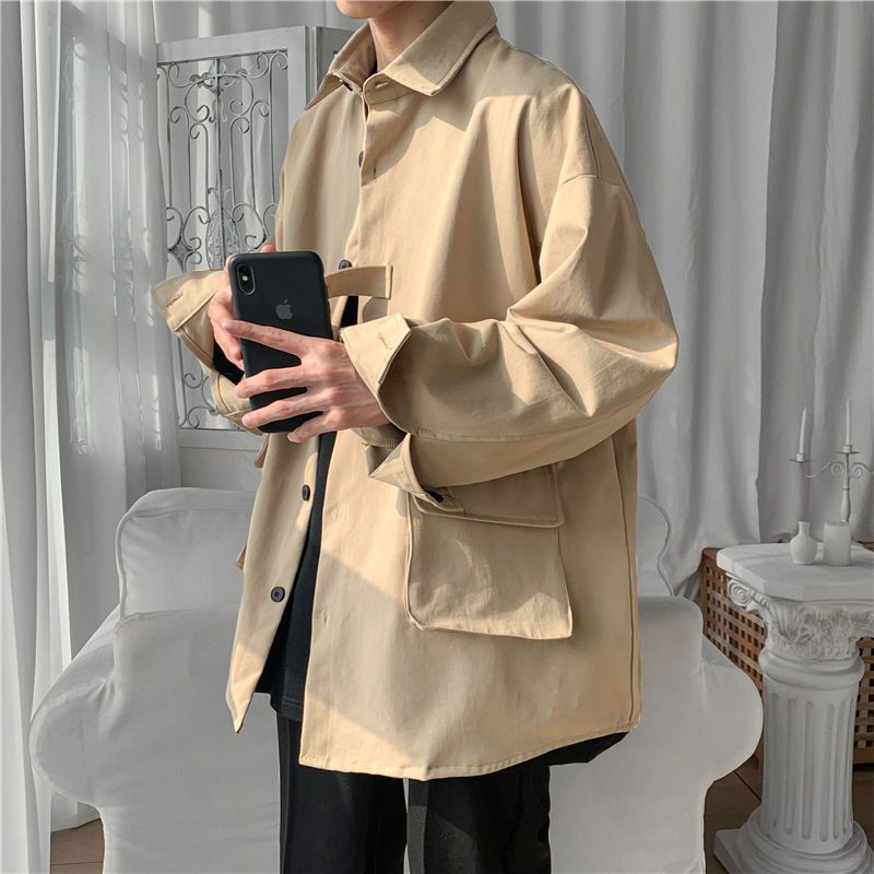 潮流休閒韓版帥氣百搭工裝長袖開衫