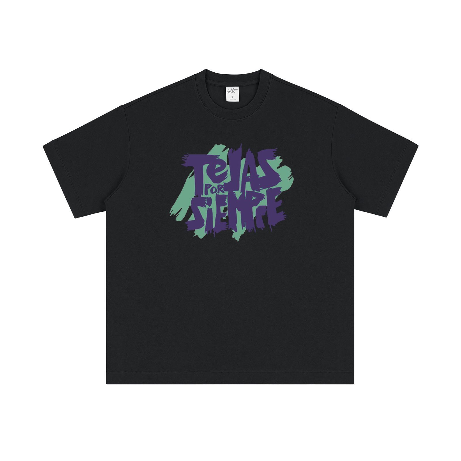 【單件/兩件套】港風美式寬松字母印花短袖T恤+潮流冰絲短褲兩件套