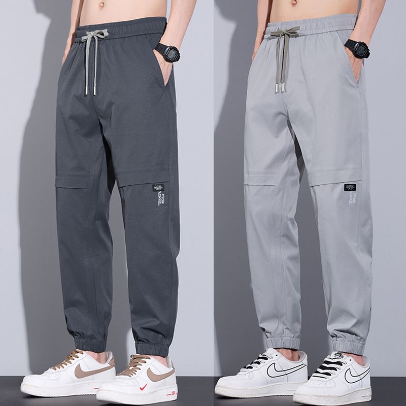 薄款潮流休閒寬鬆束腳運動耐磨工裝褲