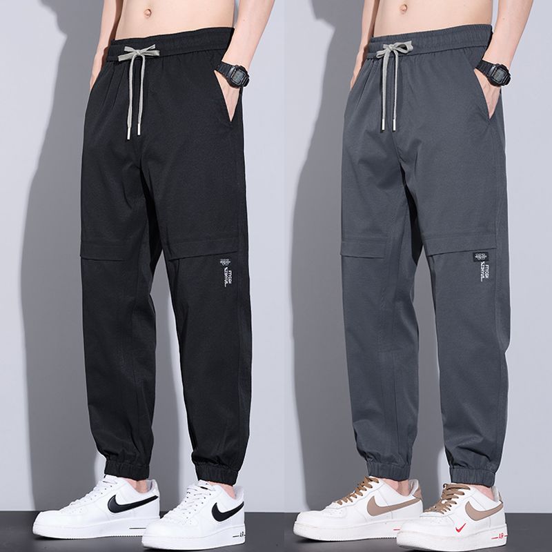 薄款潮流休閒寬鬆束腳運動耐磨工裝褲