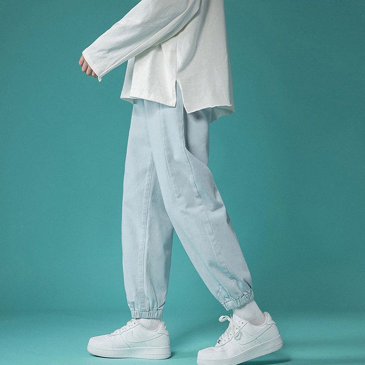 百搭潮流韓版束腳九分牛仔闊腿褲裝