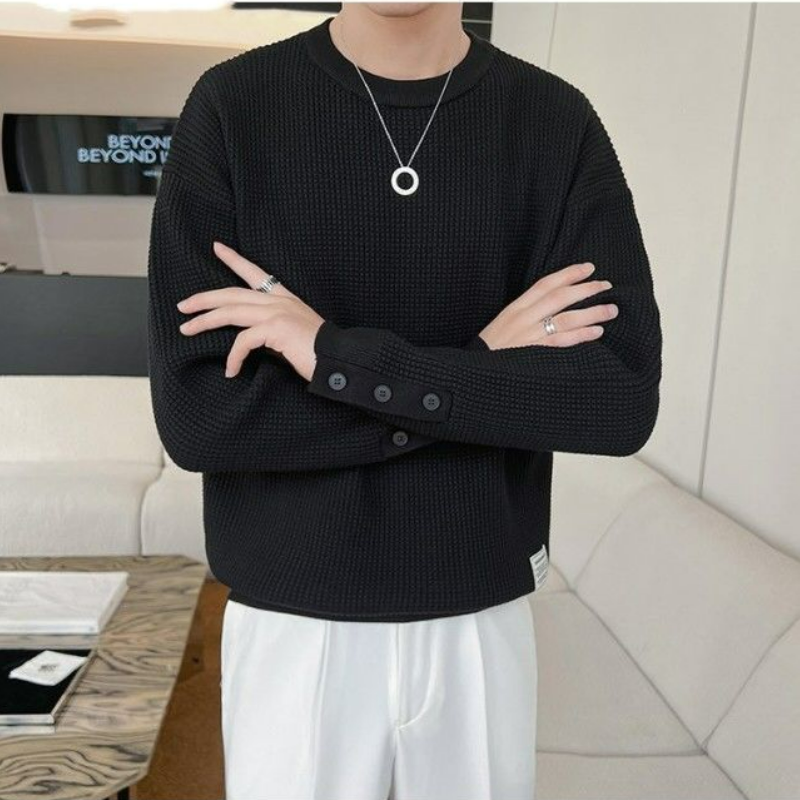 慵懶風高級感設計師款加厚內搭圓領長袖T恤