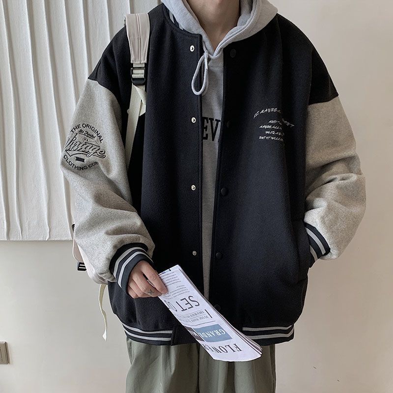 潮牌棒球服ins潮流撞色夾克