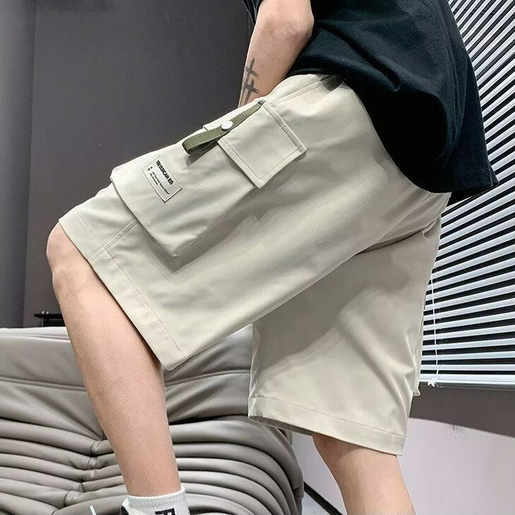 夏季工裝褲男運動短褲寬鬆薄款潮牌學生美式男生五分褲休閒褲