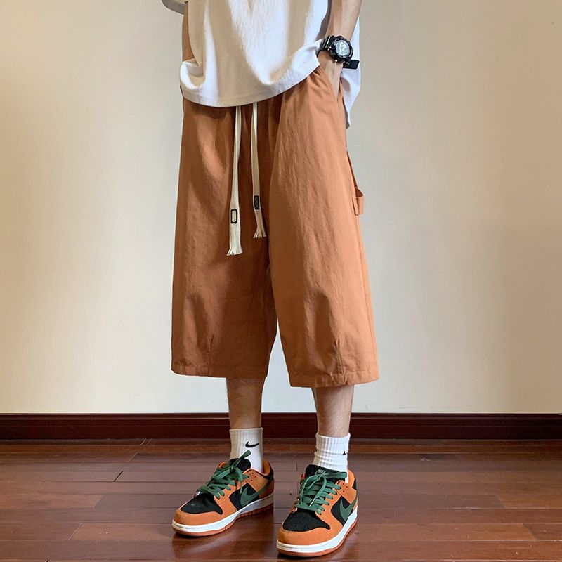 薄款寬鬆休閒運動風過膝八分褲裝