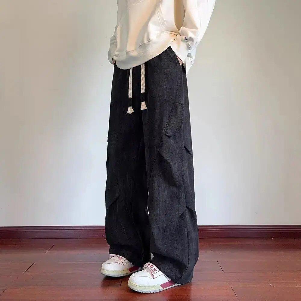 【套裝/單件】美式痞帥寬松休閑襯衫外套+長袖+休閑褲三件套