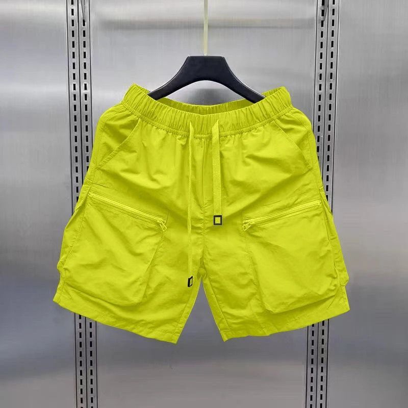 日系復古多口袋薄款寬鬆直筒休閒工裝短褲