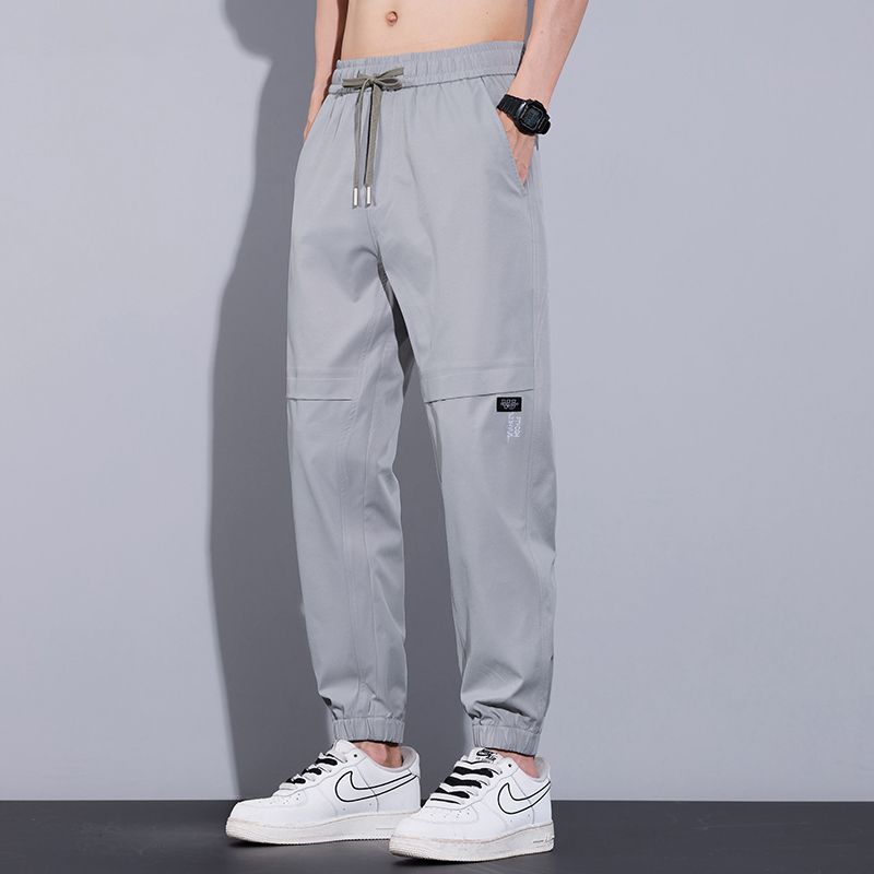 薄款潮流休閒寬鬆束腳運動耐磨工裝褲