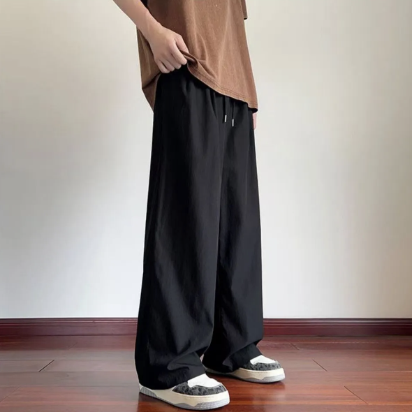 美式潮流涼感冰絲休閒百搭直筒運動褲裝