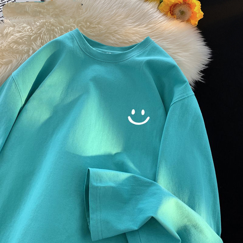 純棉男女同款百搭寬鬆原宿風ins長袖t恤