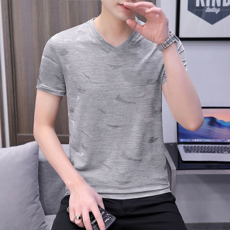 時尚潮流百搭休閒涼感冰絲短袖T恤