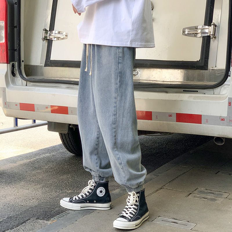 百搭潮流牛仔韓版束腳闊腿褲裝