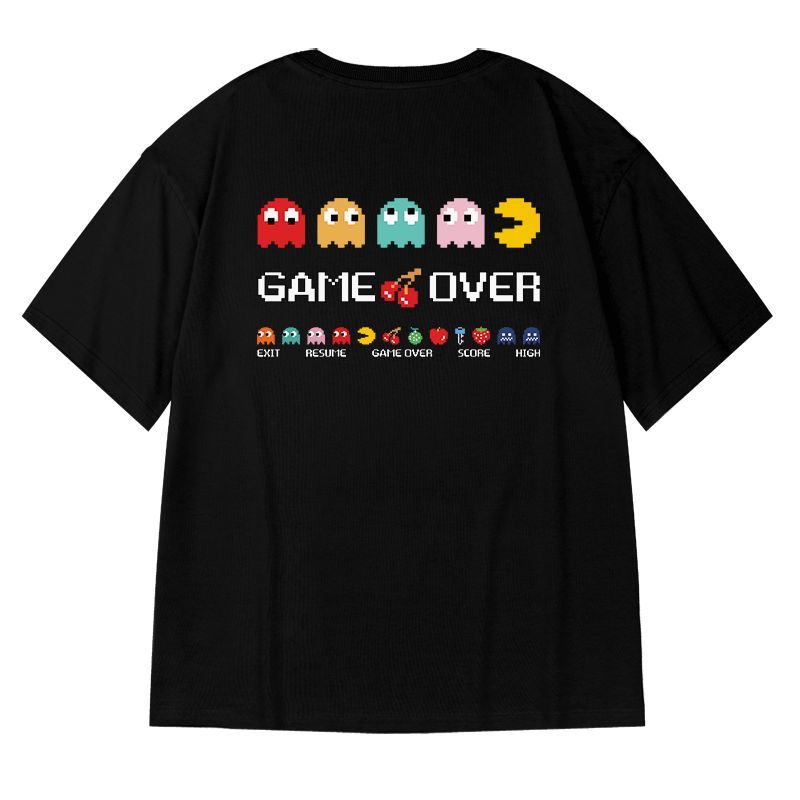 美式百搭寬鬆休閒卡通印花大碼短袖T恤