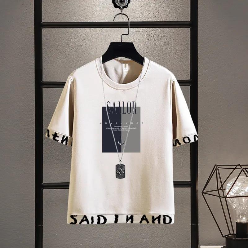 【套裝】韓版運動休閒帥氣短袖T恤+印花系帶短褲褲裝兩件套套裝