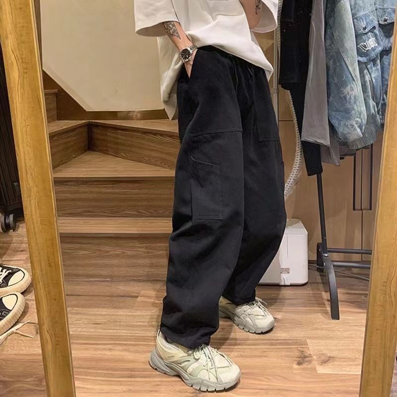 日系復古cityboy高街寬松直筒休閑百搭工裝褲