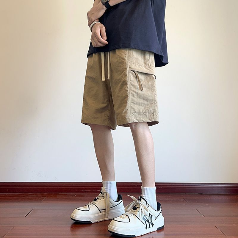 美式寬鬆大碼工裝運動休閒五分褲裝