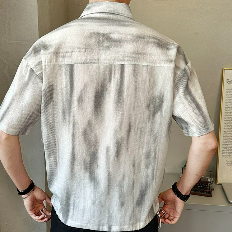 中袖痞帥寬鬆休閒百搭高級感薄款臟臟衣襯衫