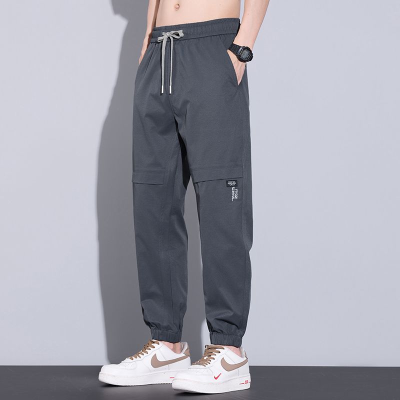 薄款潮流休閒寬鬆束腳運動耐磨工裝褲