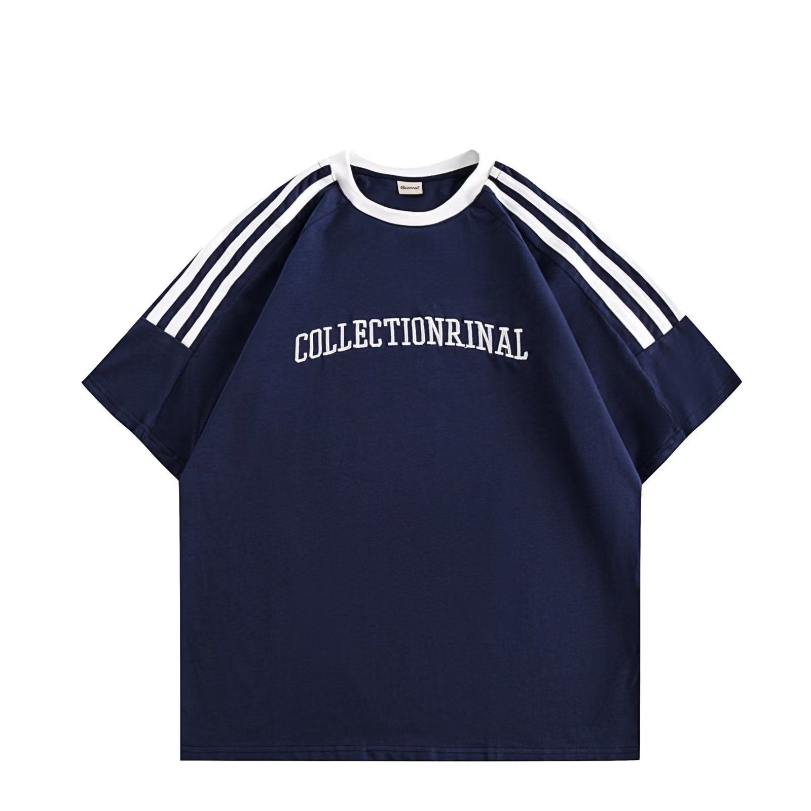 【單件/套裝】美式復古寬鬆休閒短袖T恤+鬆緊腰寬鬆短褲兩件套裝