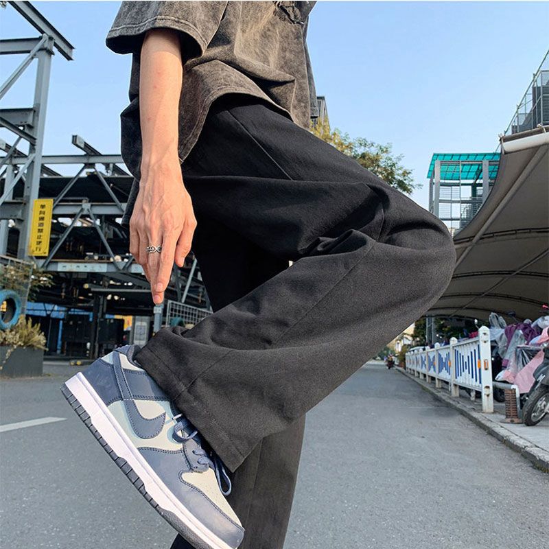 潮流日系寬鬆百搭通勤直筒運動休閒褲