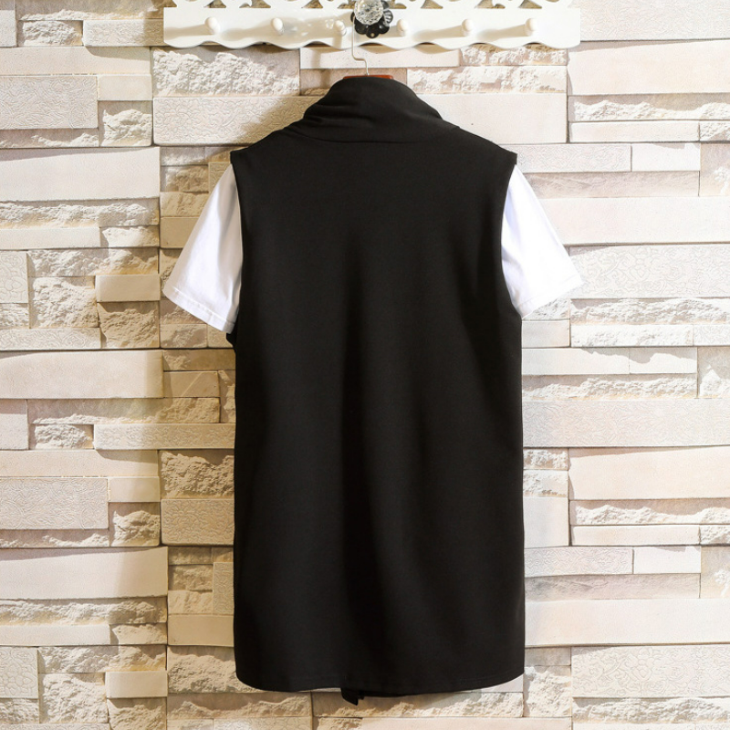 寬鬆加大碼外套中長款潮流痞帥馬甲開衫風衣