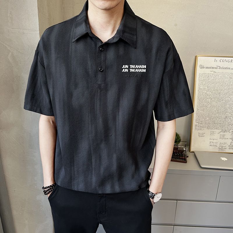 中袖痞帥寬鬆休閒百搭高級感薄款臟臟衣襯衫