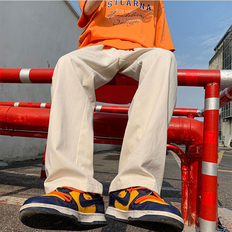 潮流日系寬鬆百搭通勤直筒運動休閒褲