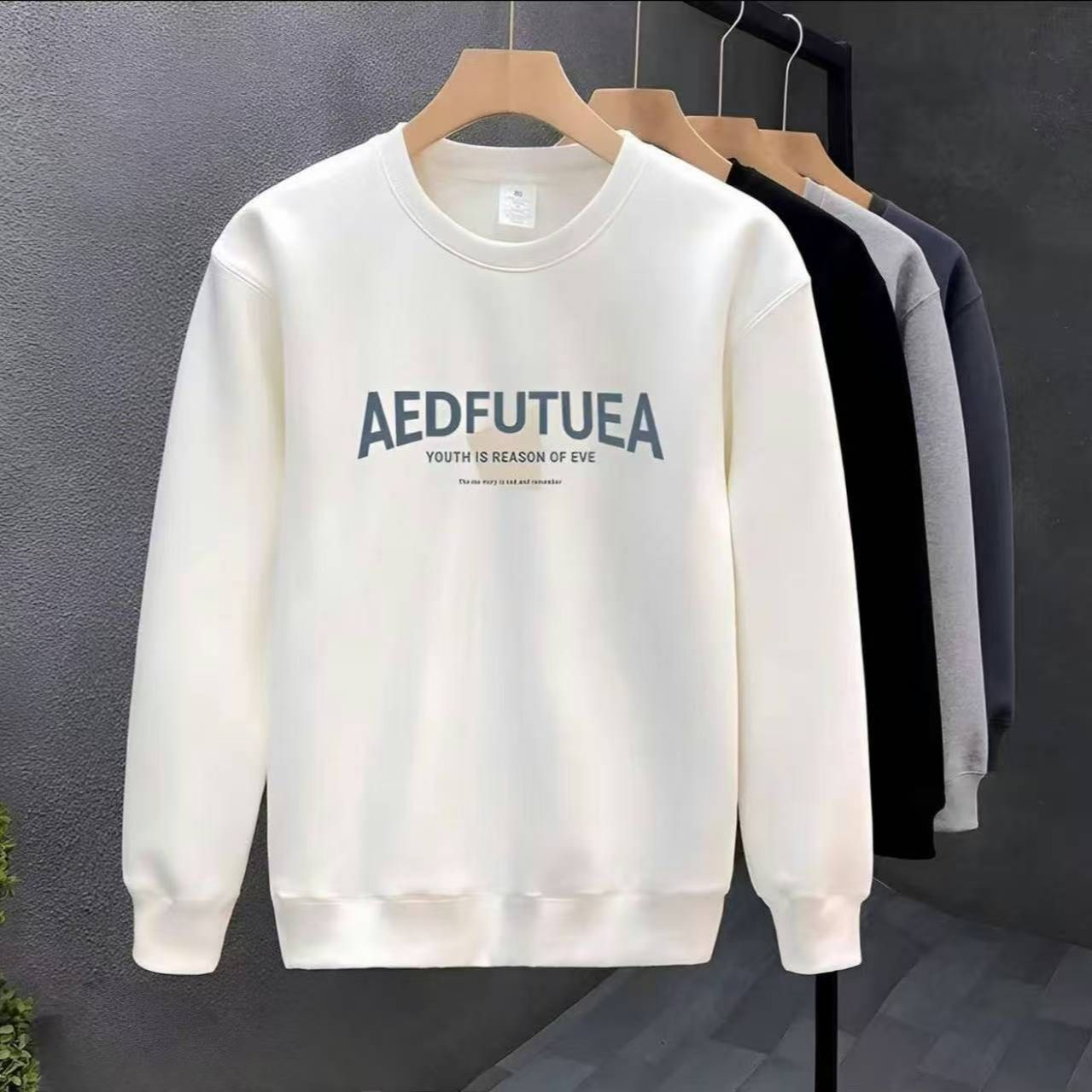 韓版潮流休閒圓領寬鬆打底百搭運動長袖T恤