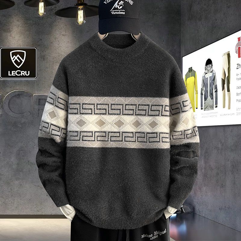 加厚水貂保暖打底潮流針織衫高領毛衣