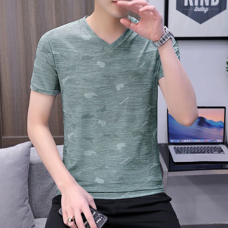 時尚潮流百搭休閒涼感冰絲短袖T恤