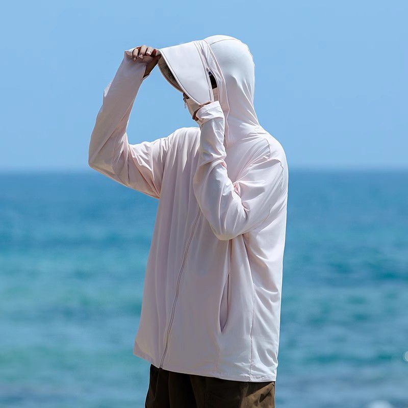 UPF50+冰絲薄款防紫外線速乾戶外運動防曬開衫