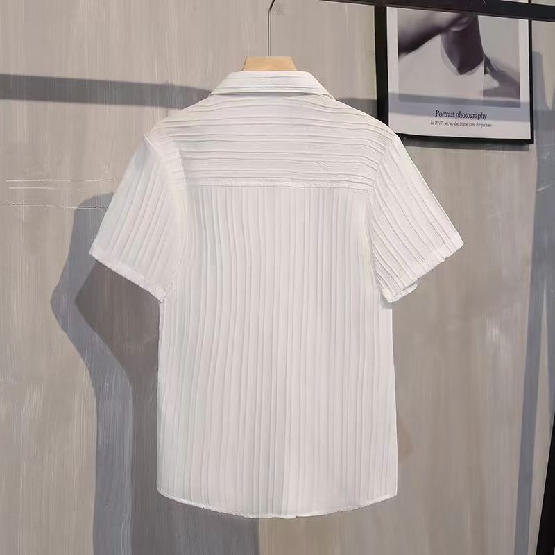 薄款韓版修身潮流帥氣休閒透氣免燙短袖襯衫