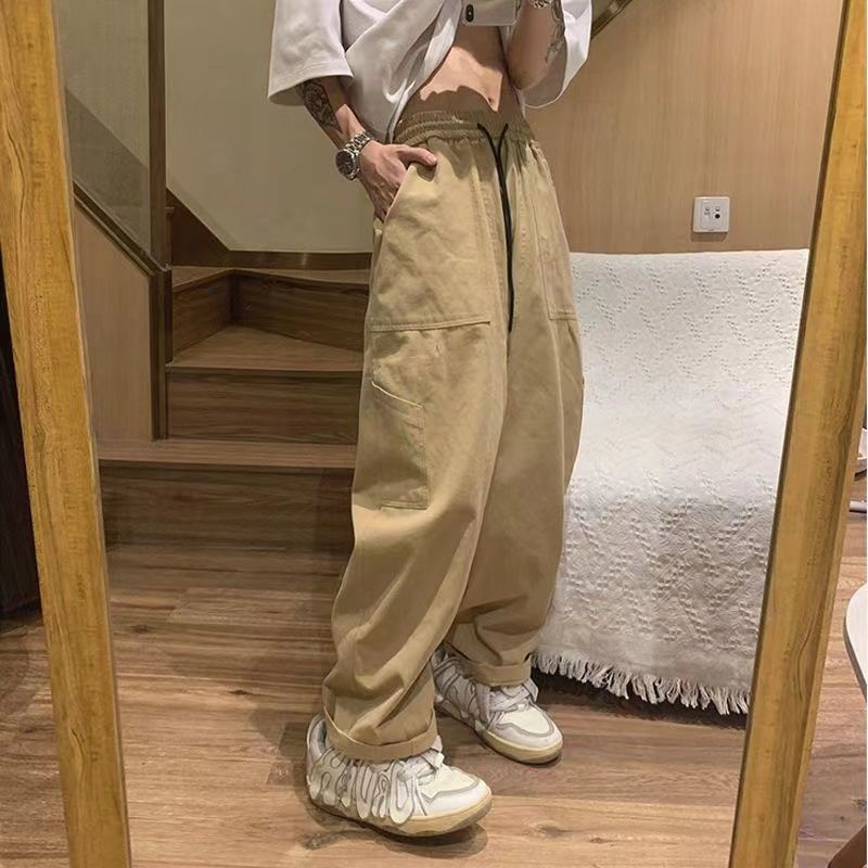 日系復古cityboy高街寬松直筒休閑百搭工裝褲