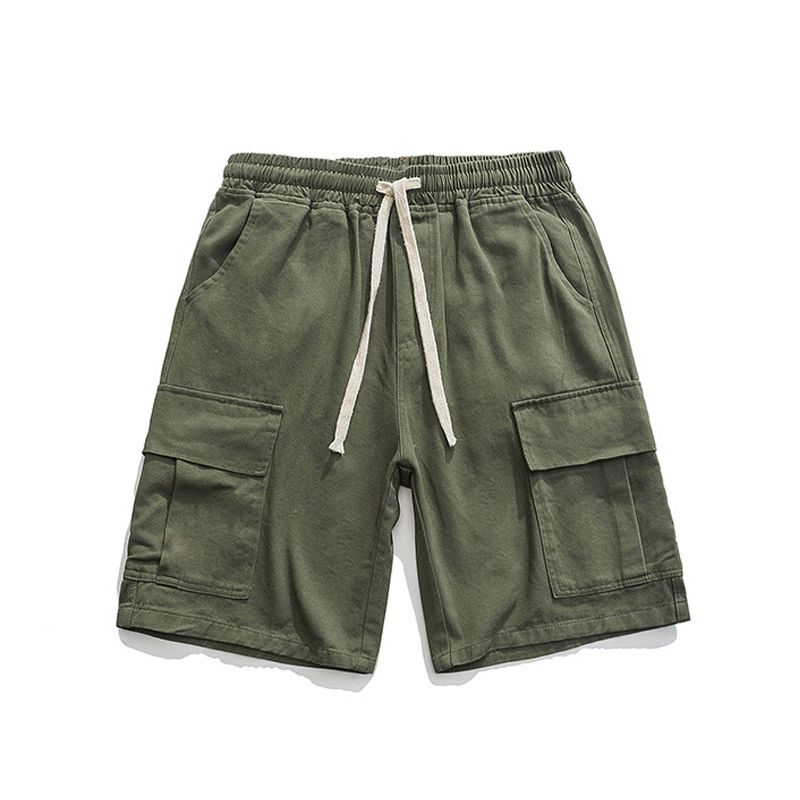 【單件/套裝】日系帥氣潮流純棉五分短袖T恤+寬鬆工裝短褲兩件套裝