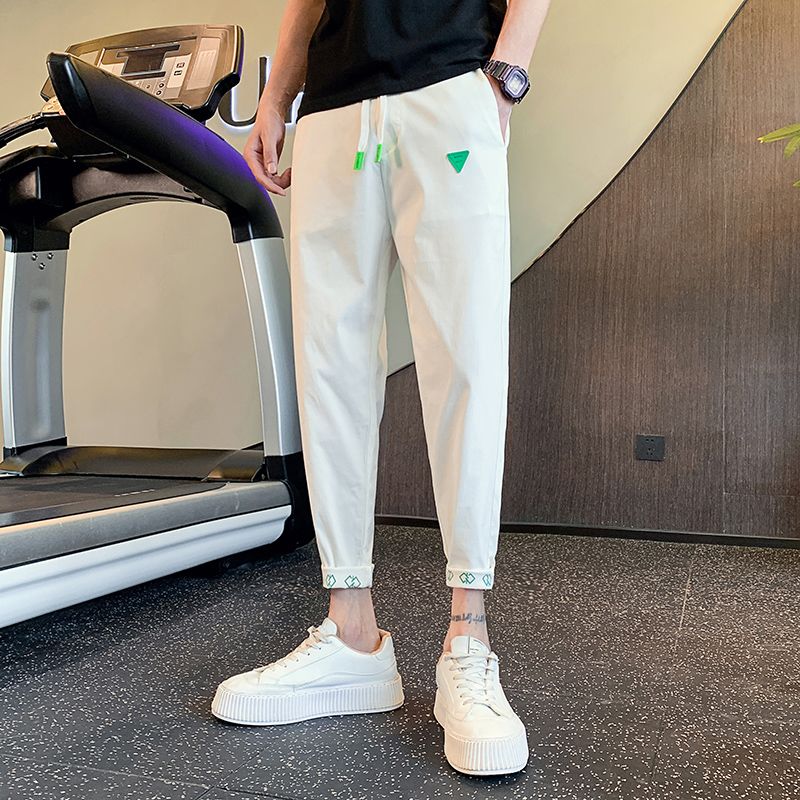 休閑高級感痞帥九分修身小腳褲
