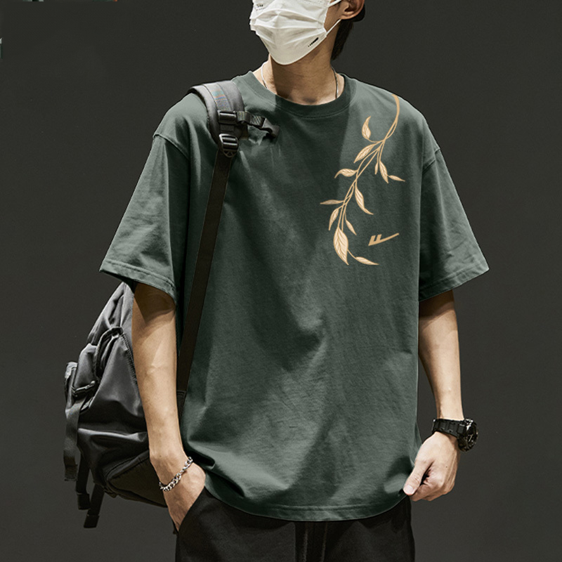 新中式潮牌大碼夏季中國古風休閒百搭青少年半袖男士短袖T恤