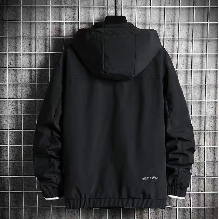 連帽工裝衝鋒衣加絨加厚防風夾克